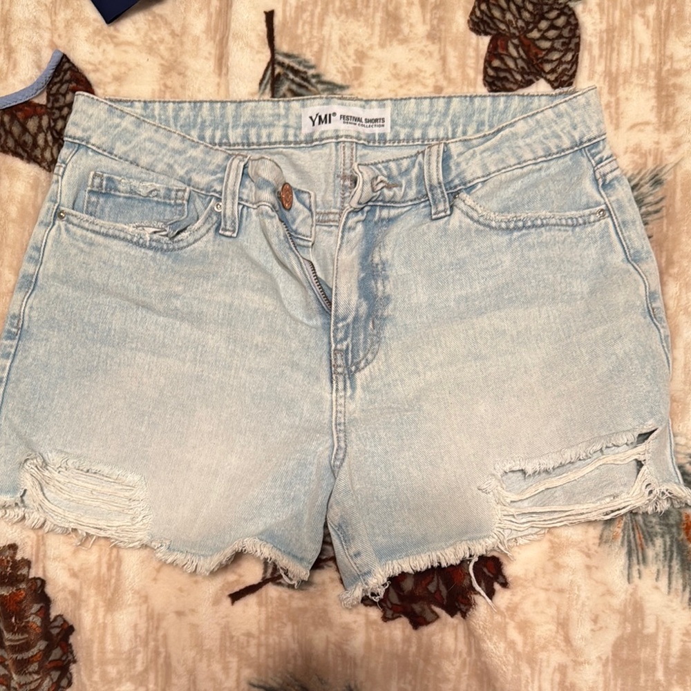 YMI Women's Light Blue Denim Shorts